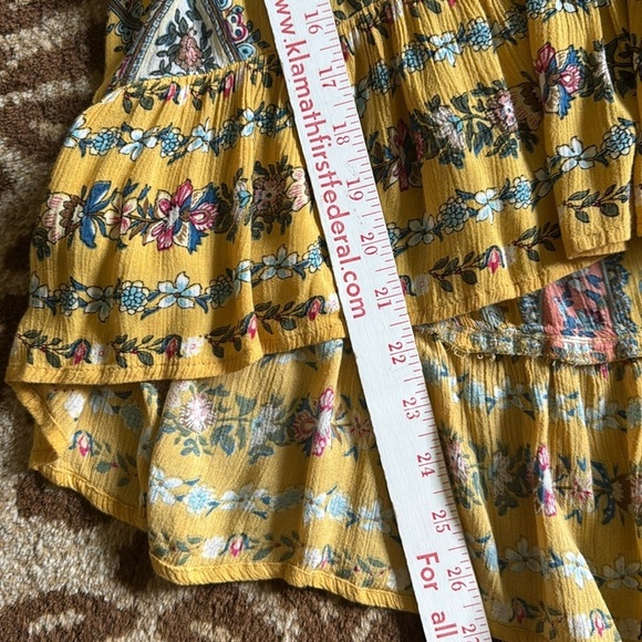 Anthropology Patrons of Peace Womens M Sleeveless Bohemian Tank Blouse Yellow - Picture 9 of 10